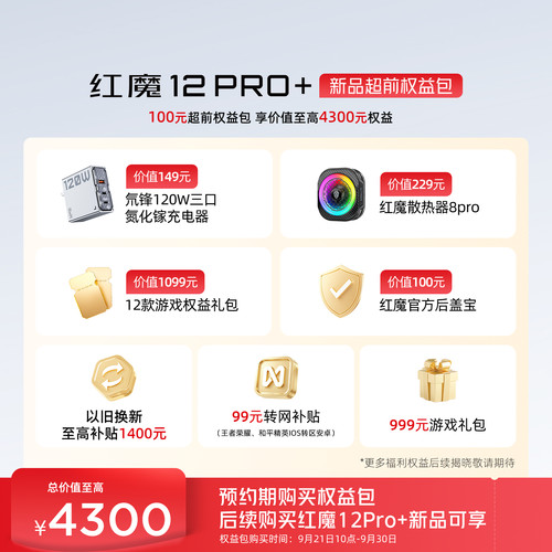 红魔12Pro+ 100元新品超前权益包