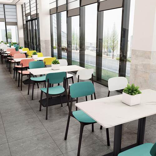 公司员工学生食堂餐桌椅饭堂小吃快餐店商用组合4人职工学校餐厅
