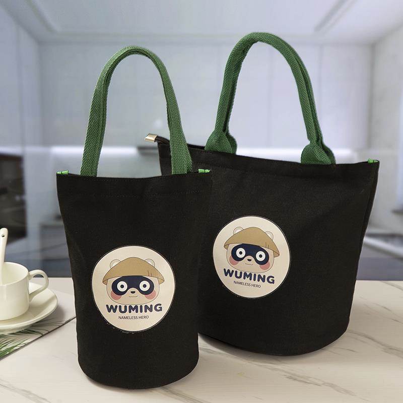 日式饭盒袋子手提包上班族带饭便当包小学生可爱手提帆布袋装饭包