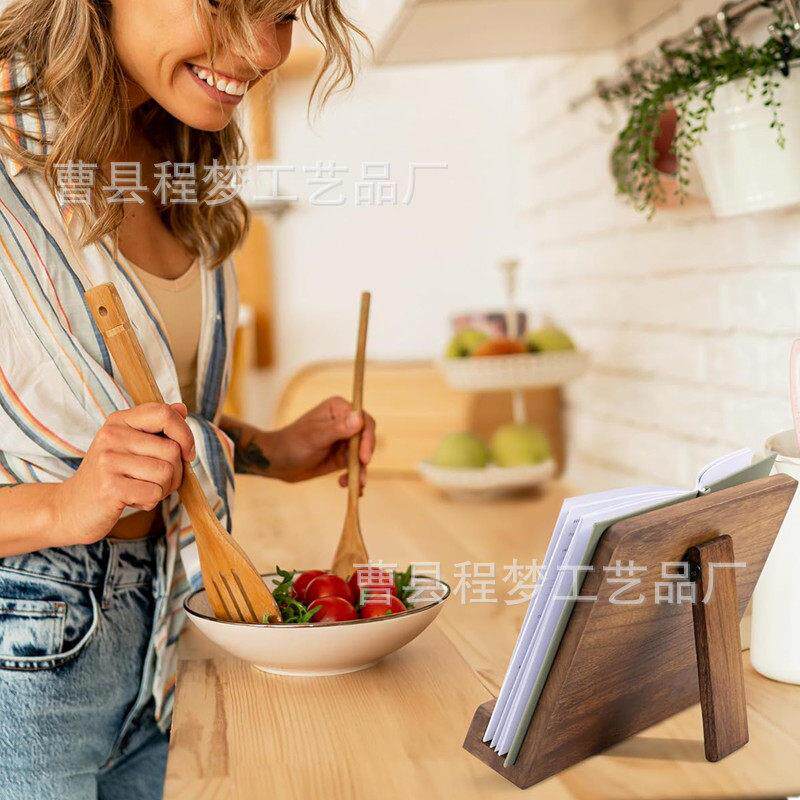 书架桌面立式木质厨房食谱架餐厅菜单展示架音谱乐谱摆放架立式看