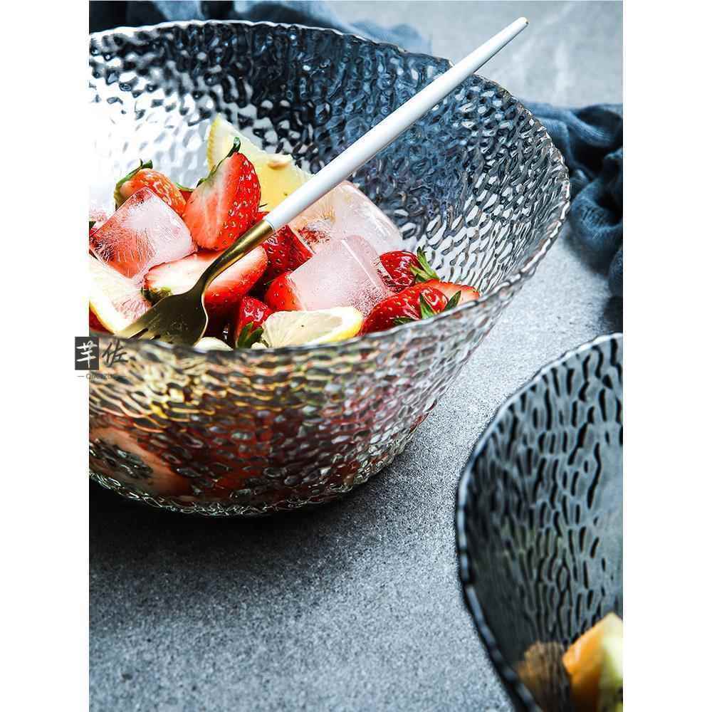 透明水晶玻璃沙拉碗水果盘家用客厅茶几轻奢高级2025新款果篮果盆