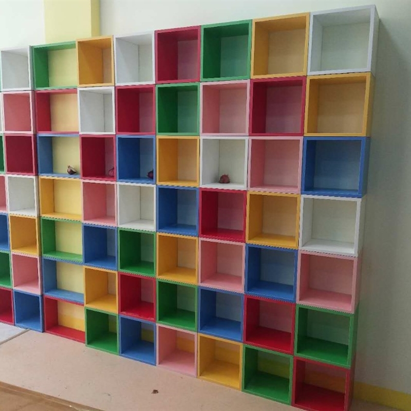简约方格柜自由组合带门储物柜格子柜收纳箱置物架书架书橱彩色
