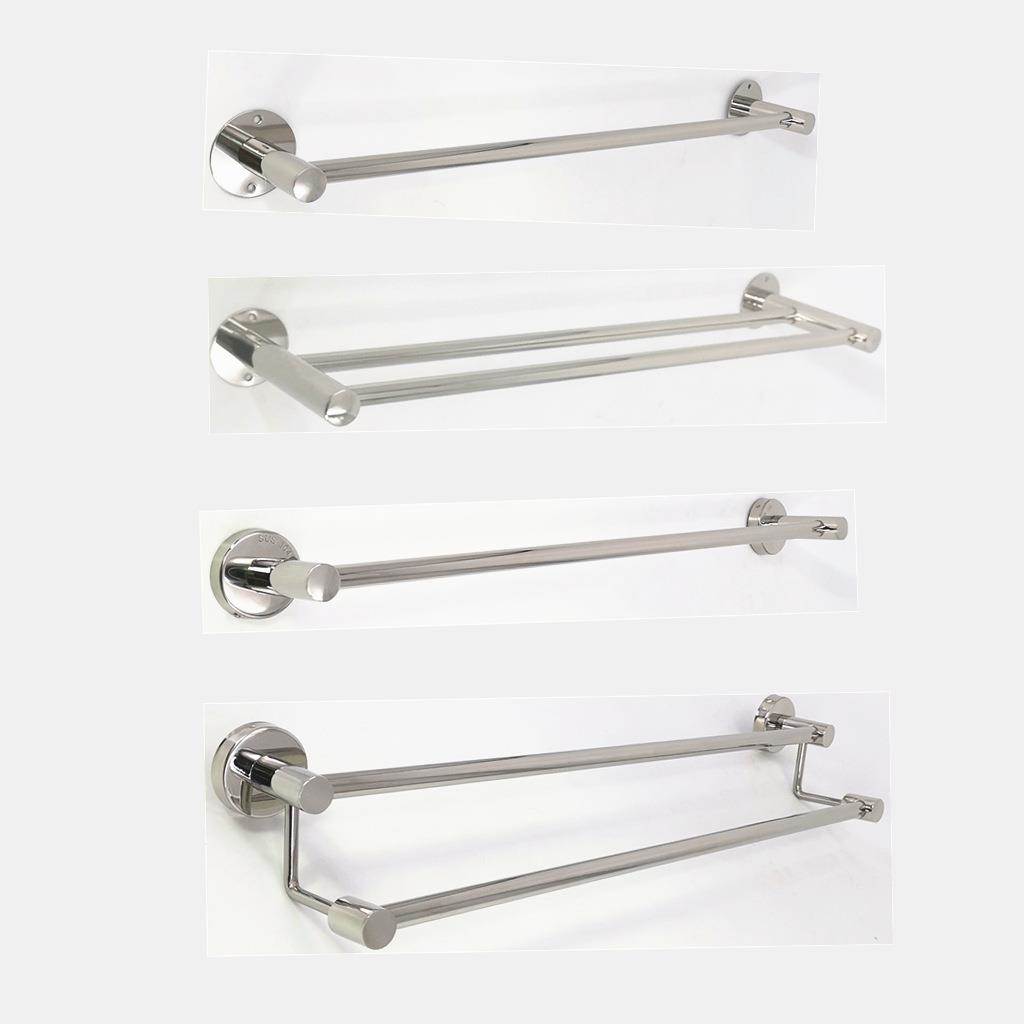 包邮304加长加厚浴室毛巾杆不锈钢单杆 双杆浴巾架卫生间毛巾架