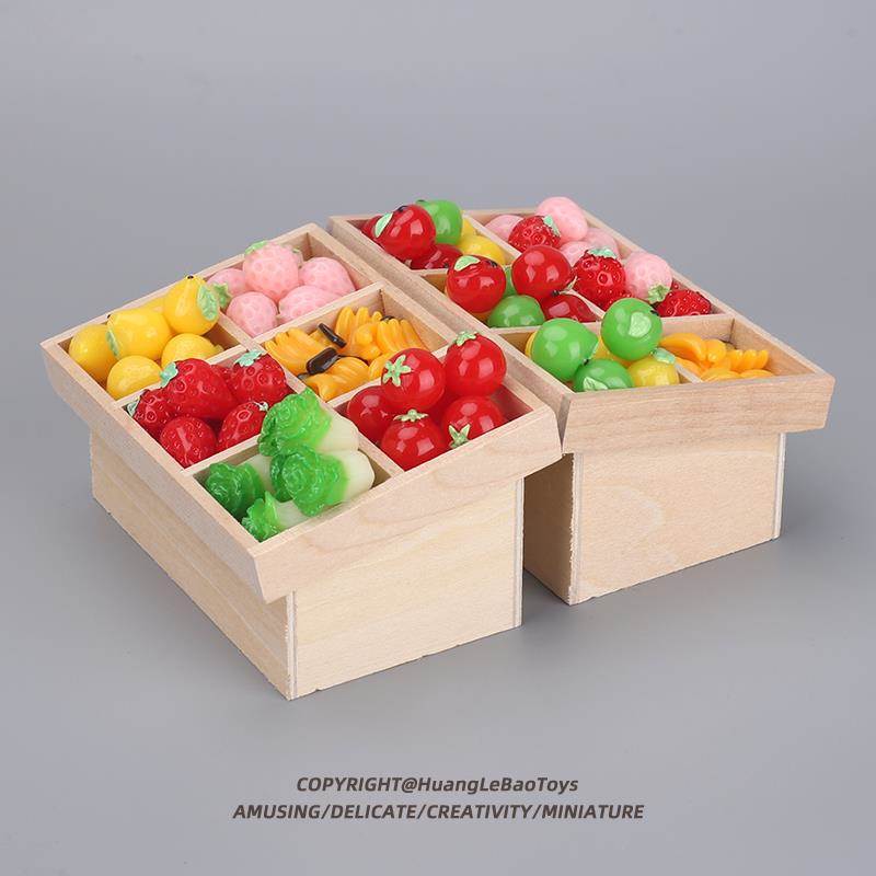 微缩仿真水果架蔬菜摊柜子迷你超市食玩diy小物品模型娃娃屋玩具