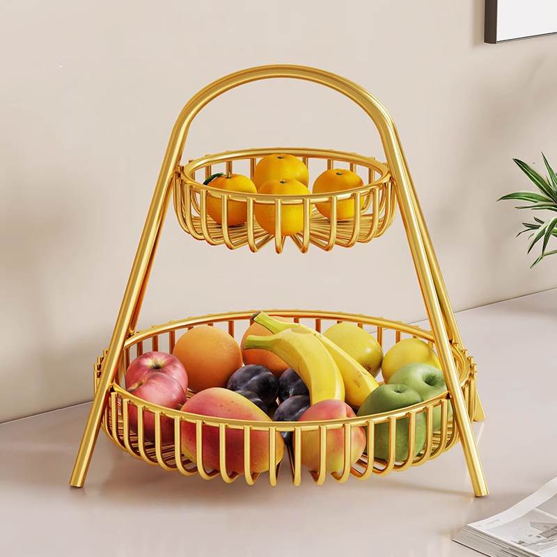 水果盘轻奢客厅茶几糖果盒2025零食架果盘高端高颜值多层家用果篮