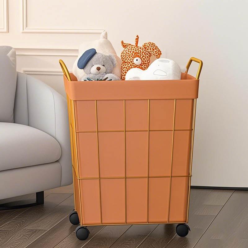 落地带轮可移动小推车置物架多功能脏衣收纳筐毛绒玩具整理摆放筐
