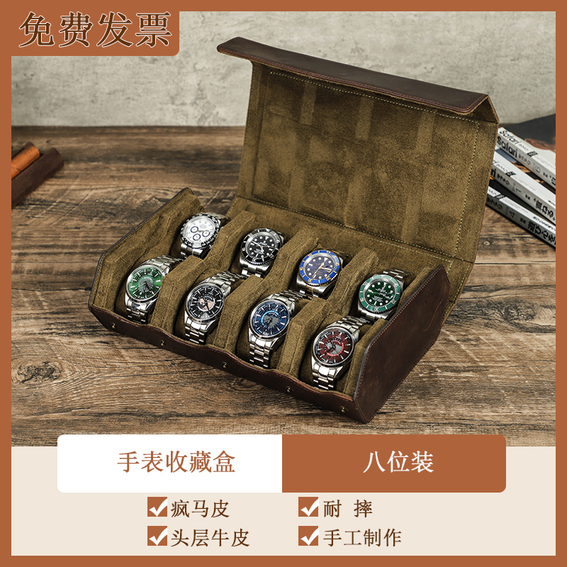 头层牛皮手工制作真皮机械腕表