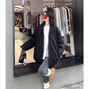 雾岛观雪 白色冬季新款高级感设计无领面包服休闲羽绒棉服外套女