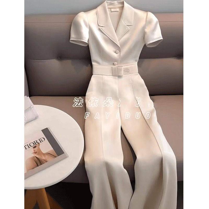 夏装搭配一整套小个子时尚轻奢高端气质御姐炸街白色上衣裤子套装