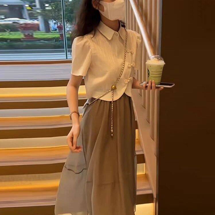 时尚套装裙半身裙子两件套高级感穿搭小个子连衣裙女夏季