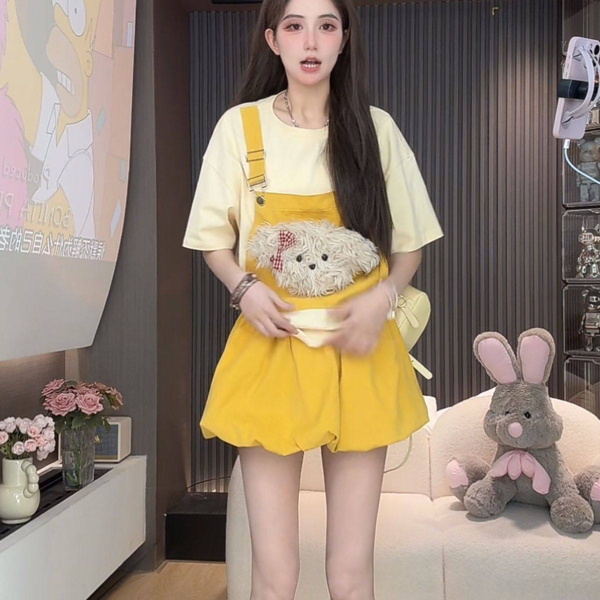 日系甜美背带上衣学生学