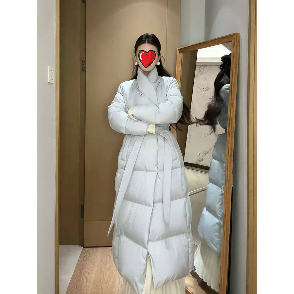 韩系简约大翻领羽绒棉服