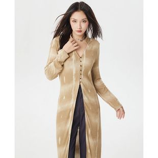 冷淡风御姐范长款开叉连衣裙女时髦百搭慵懒甜酷炸街显瘦上衣