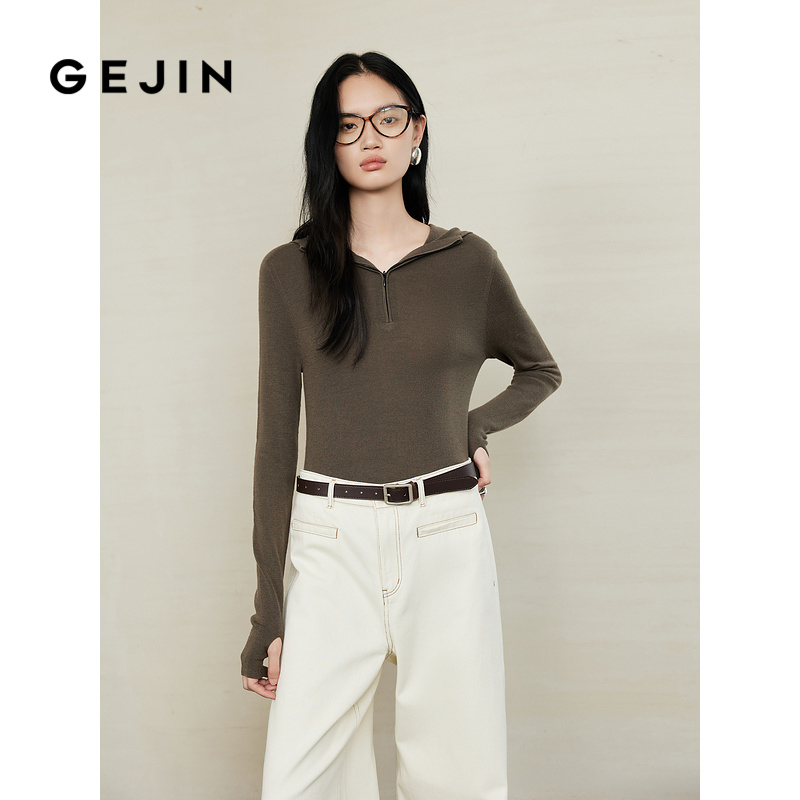 1OO%羊毛连帽毛针织衫