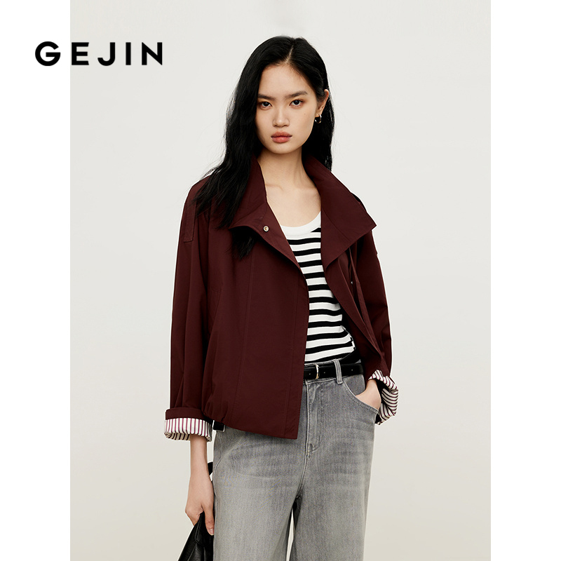 歌锦轻盈舒适百搭显瘦 2025春季新款风衣外套女短款小个子外套