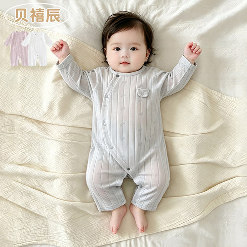 婴儿连体衣夏季薄款长袖空调服