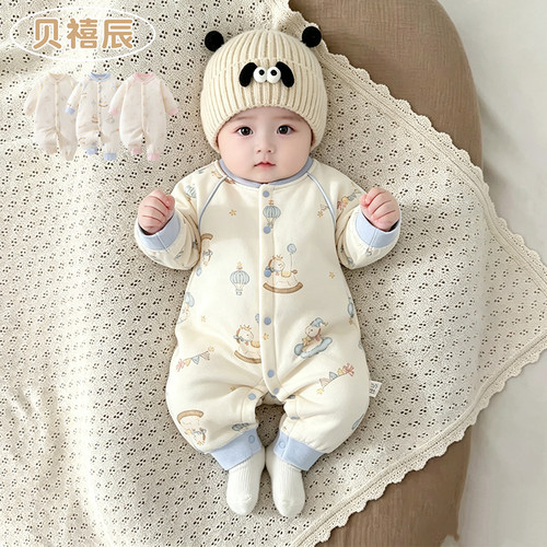 40g夹棉婴儿保暖连体衣秋冬爬服