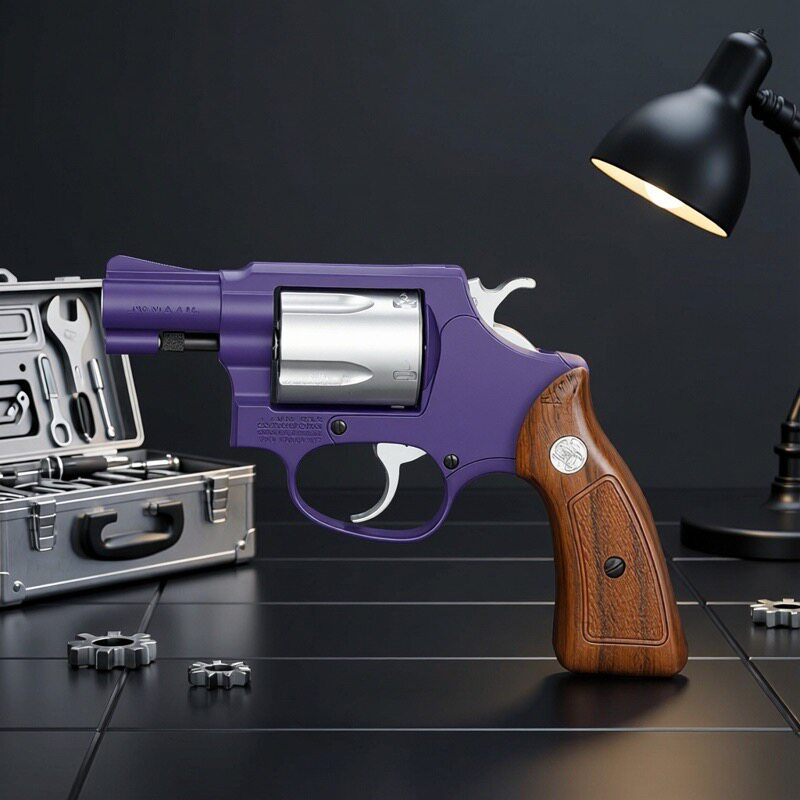 模立方合金属M36软弹手枪连发双动玩具枪发射器Smith&Wesson左轮