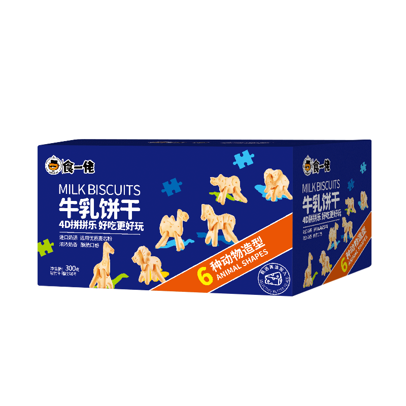 食一佬儿童趣味饼干六种动物造型