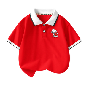 史努比男童短袖T恤2024夏季新款儿童翻领POLO衫中大童运动半袖t恤