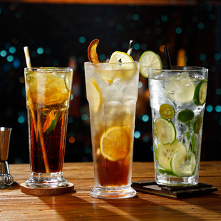 直布罗陀杯 500ml玻璃水杯八角柠檬茶杯柯林杯啤酒杯冷饮料果汁杯