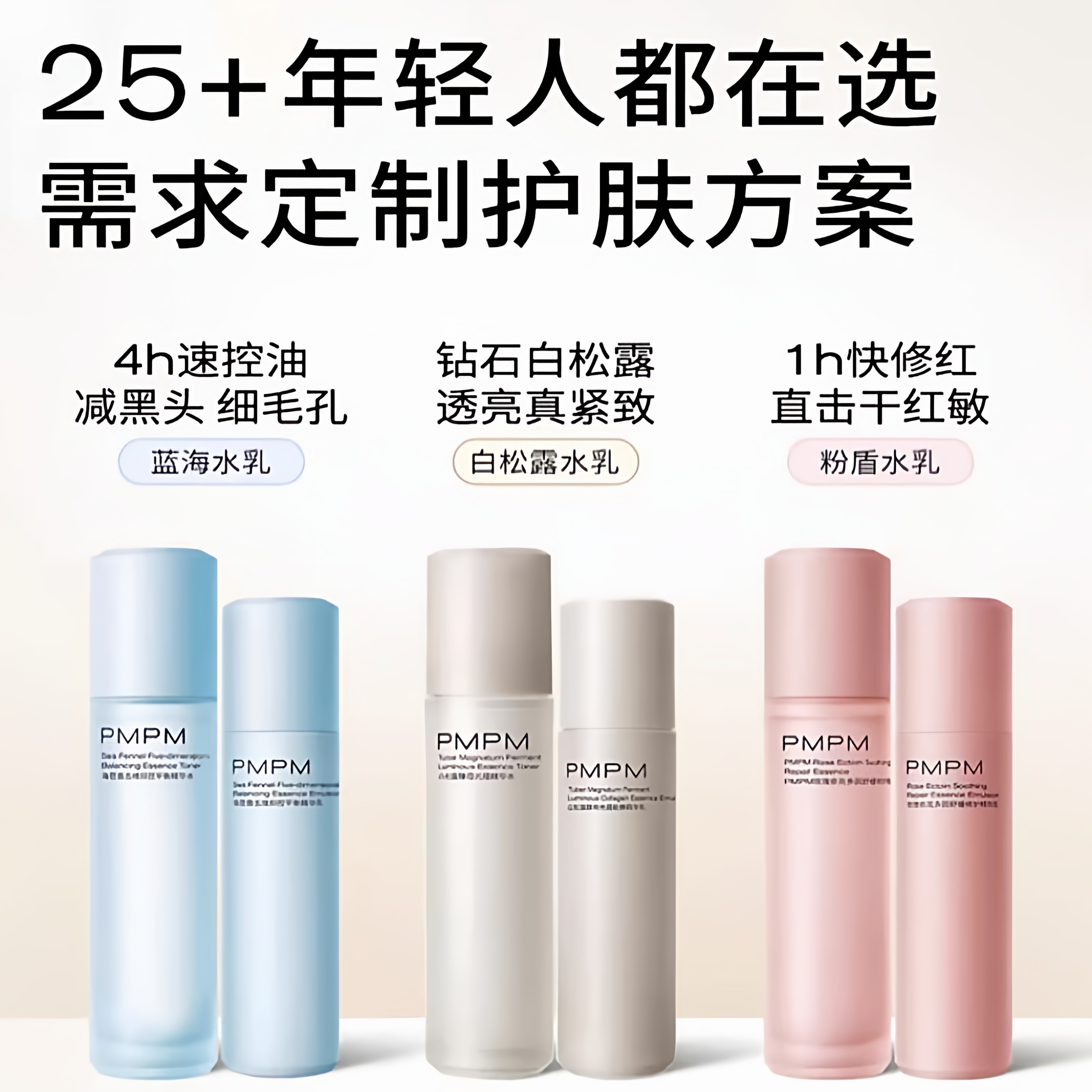 PMPM水乳海茴香玫瑰依克多白松露水120ml+乳100g组合保湿控油正品