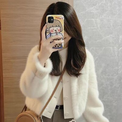 RIXO COSY设计感小香风减龄白色棒球服冬季加厚保暖羊羔绒外套女