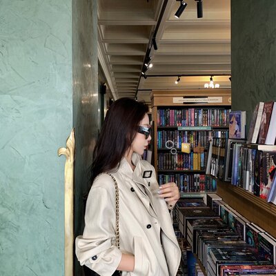 大瓶定制 s1p显瘦立裁 亚麻天丝高级感可立领短款风衣外套女秋季