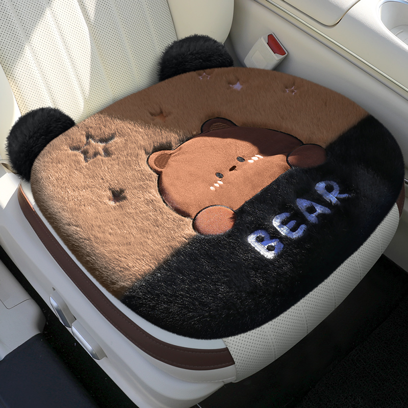 冬季汽车坐垫毛绒单片座椅后排短毛绒车载座垫子四季通用秋冬车内