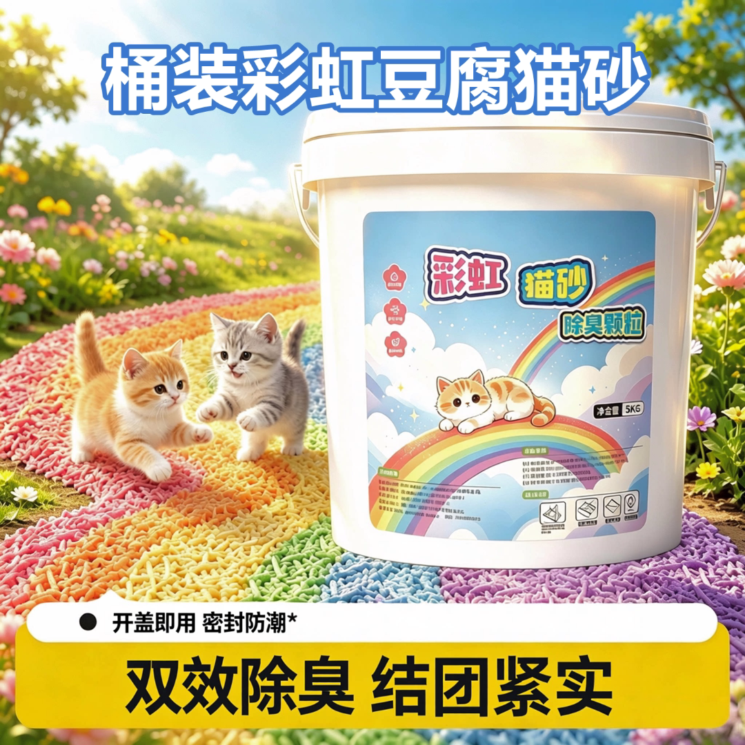 彩虹豆腐猫砂桶装强效除臭