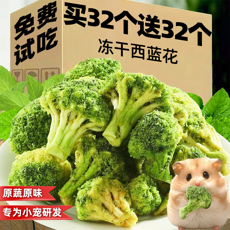 仓鼠零食冻干西蓝花蔬菜蜜袋鼯金丝熊宠物磨牙棒专用营养粮食饲料