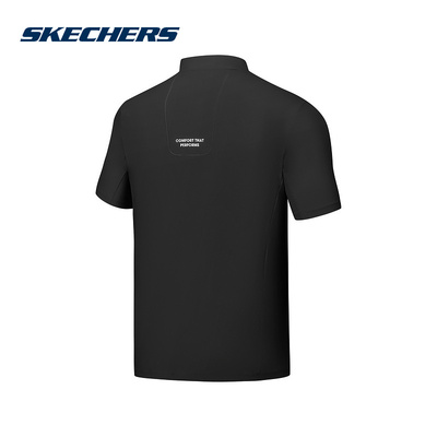 Skechers斯凯奇25男透气舒适衬衫休闲POLO衫T恤短袖P225M013/0018