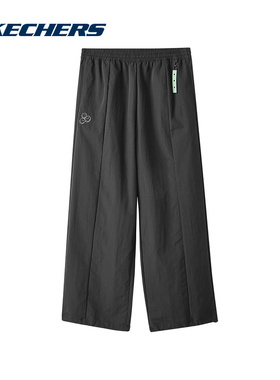 Skechers斯凯奇冬季新款男宽松休闲裤舒适梭织长裤 L424M153/0018