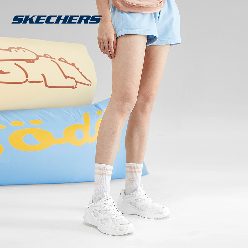 Skechers斯凯奇踏浪女鞋运动鞋小白鞋舒适厚底休闲鞋 117354-WHT,运动鞋new,运动休闲鞋,淘宝优惠券,粉丝福利购,淘宝优惠卷