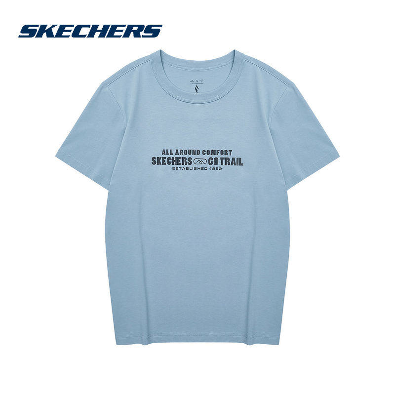 Skechers斯凯奇秋季男短袖运动休闲针织衫上衣 L324M005/0216,运动服/休闲服装,运动T恤,淘宝优惠券,粉丝福利购,淘宝优惠卷