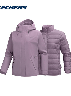 Skechers斯凯奇冬款女休闲运动外套三合一羽绒内胆 P425W127/03U6