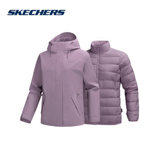 03U6 P425W127 Skechers斯凯奇冬款 女休闲运动外套三合一羽绒内胆