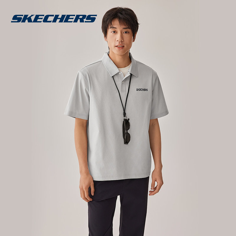 Skechers斯凯奇26年新款男宽松潮流拼接Polo休闲透气短袖L225M128,运动服/休闲服装,运动POLO衫,淘宝优惠券,粉丝福利购,淘宝优惠卷