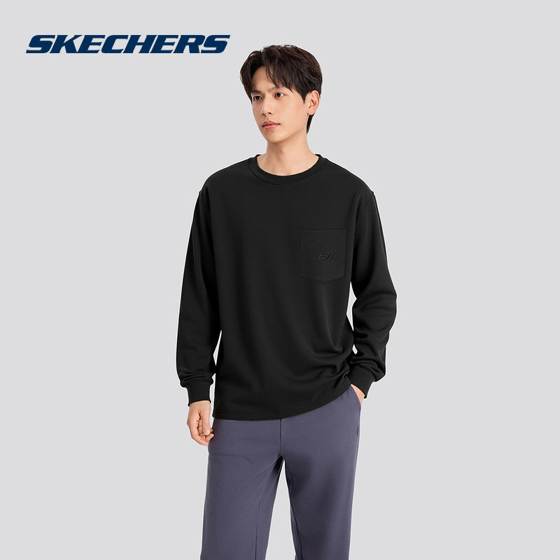 斯凯奇新款休闲针织长袖男士套头衫运动长袖卫衣L325M070-0018,运动服/休闲服装,运动T恤,淘宝优惠券,粉丝福利购,淘宝优惠卷