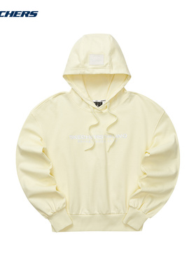 Skechers斯凯奇春季女款舒适休闲百搭宽松连帽卫衣L124W058/0218