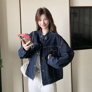 美式复古短款牛仔外套女春秋2025新款小个子今年流行爆款夹克上衣图片