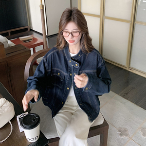美式复古短款牛仔外套女春秋2025新款小个子今年流行爆款夹克上衣图片
