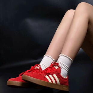 阿迪达斯/adidas男女新款红色T头鞋舒适轻盈休闲板鞋德训鞋KK3774