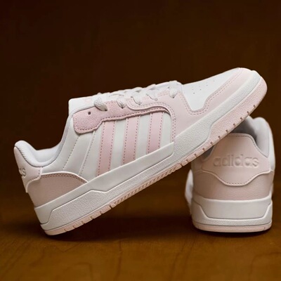Adidas阿迪达斯Neo Entrap 女鞋经典复古白粉低帮休闲板鞋IE3904