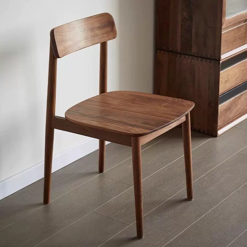 北美黑胡桃木餐椅北欧全实木家用休闲椅子书桌靠背椅餐桌椅格林椅