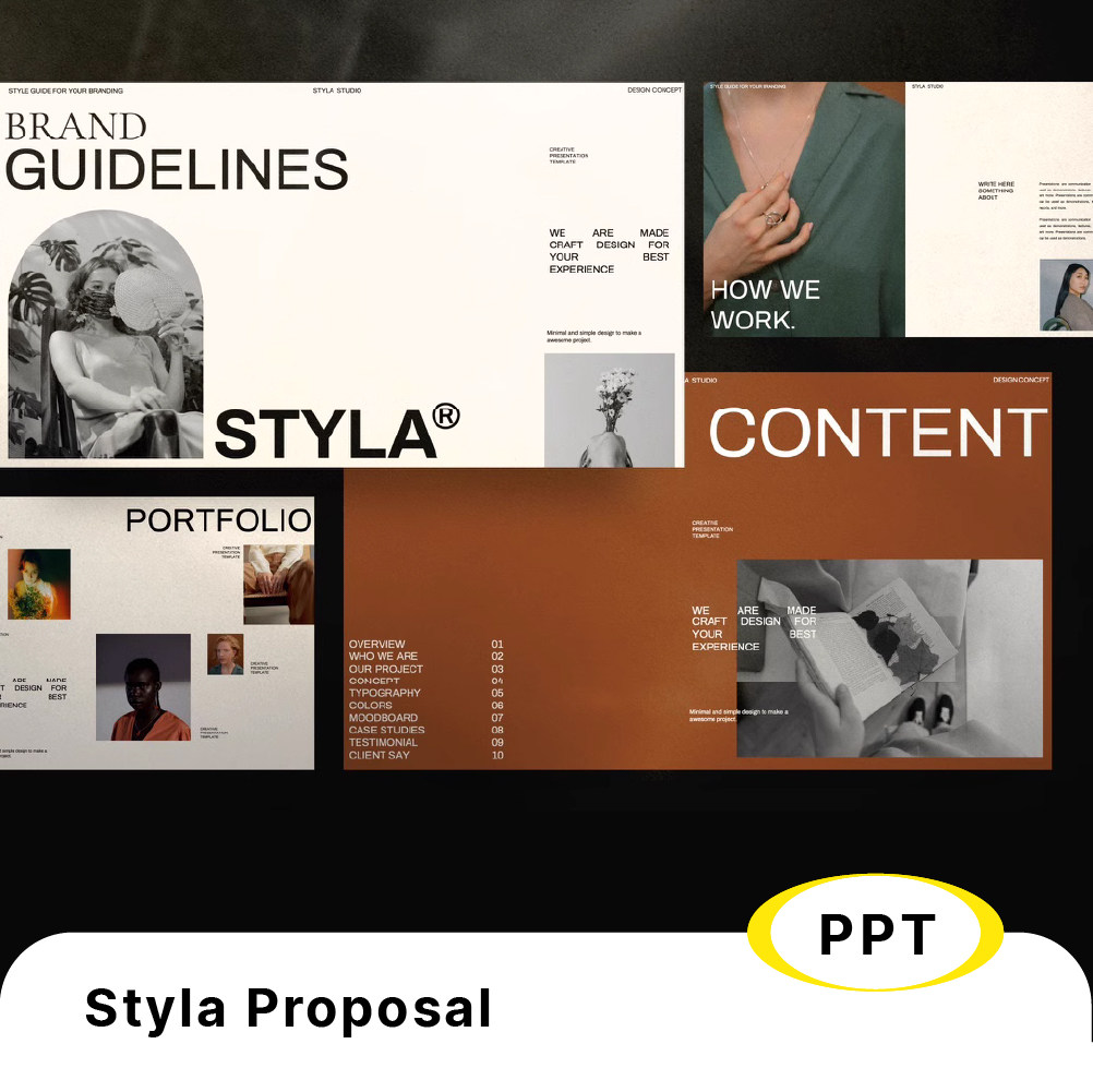 30页优雅时尚LookbookPPT模板图片