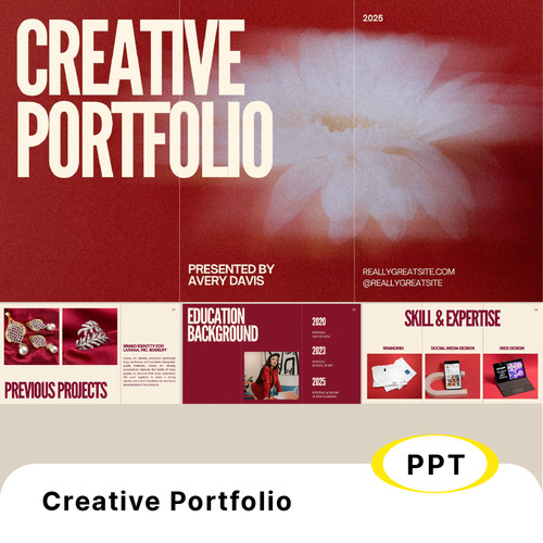 红色现代创意品牌PortfolioPPT模