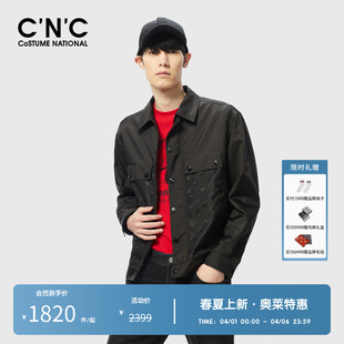 式 CNC男装 奥莱男士 轻奢提花衬衫 翻领休闲夹克 外套春秋新款