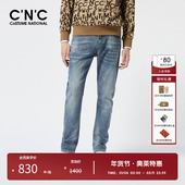 奥莱春夏专柜新款 微弹直筒牛仔裤 意大利轻奢男士 CNC男装 牛仔裤