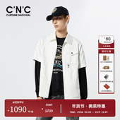奥莱春夏新款 外套轻薄时尚 男士 CNC男装 短袖 翻领衬衫 短T男款 上衣